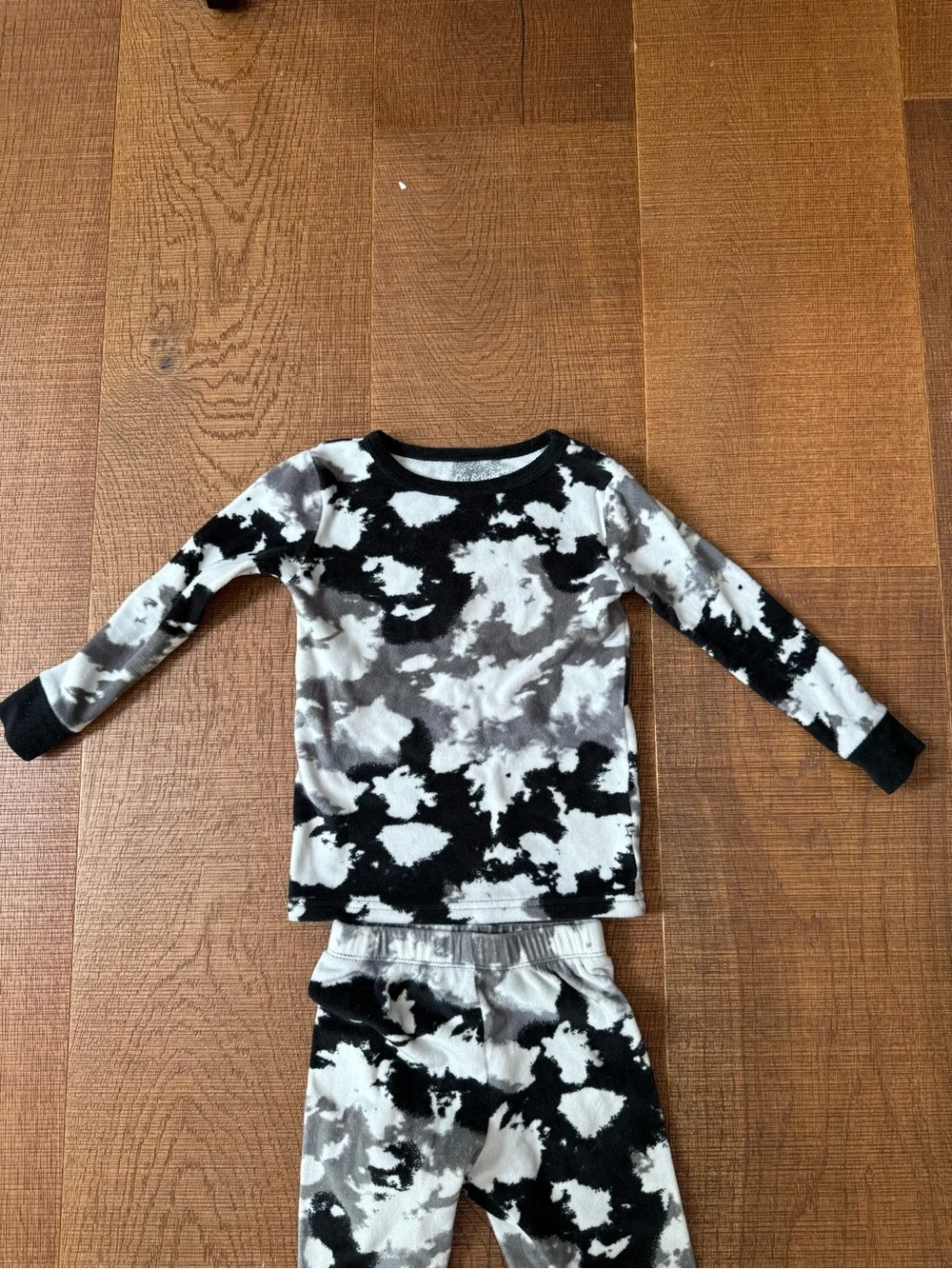 Kids Two-Piece Pajama Sets - 2-Set Bundle: Black & Gray Camo + Green Dino Print